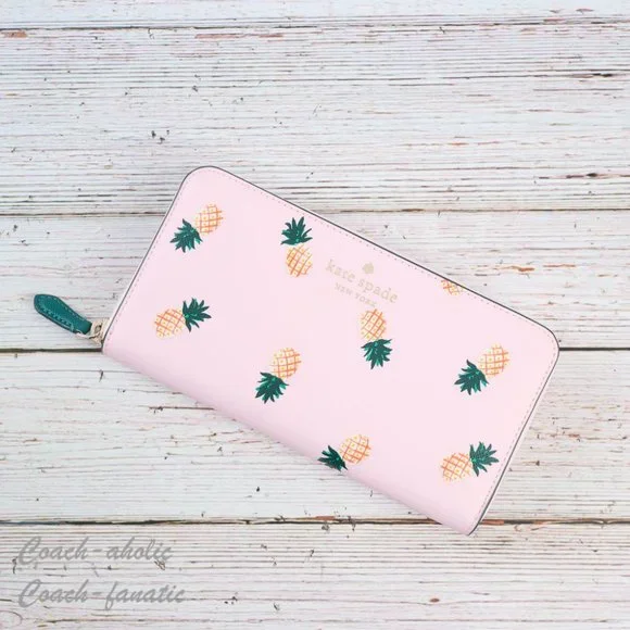 NWT Kate Spade Marlee Pineapple Printed Large Continental Wallet in Pink Multi - Picture 3 of 8